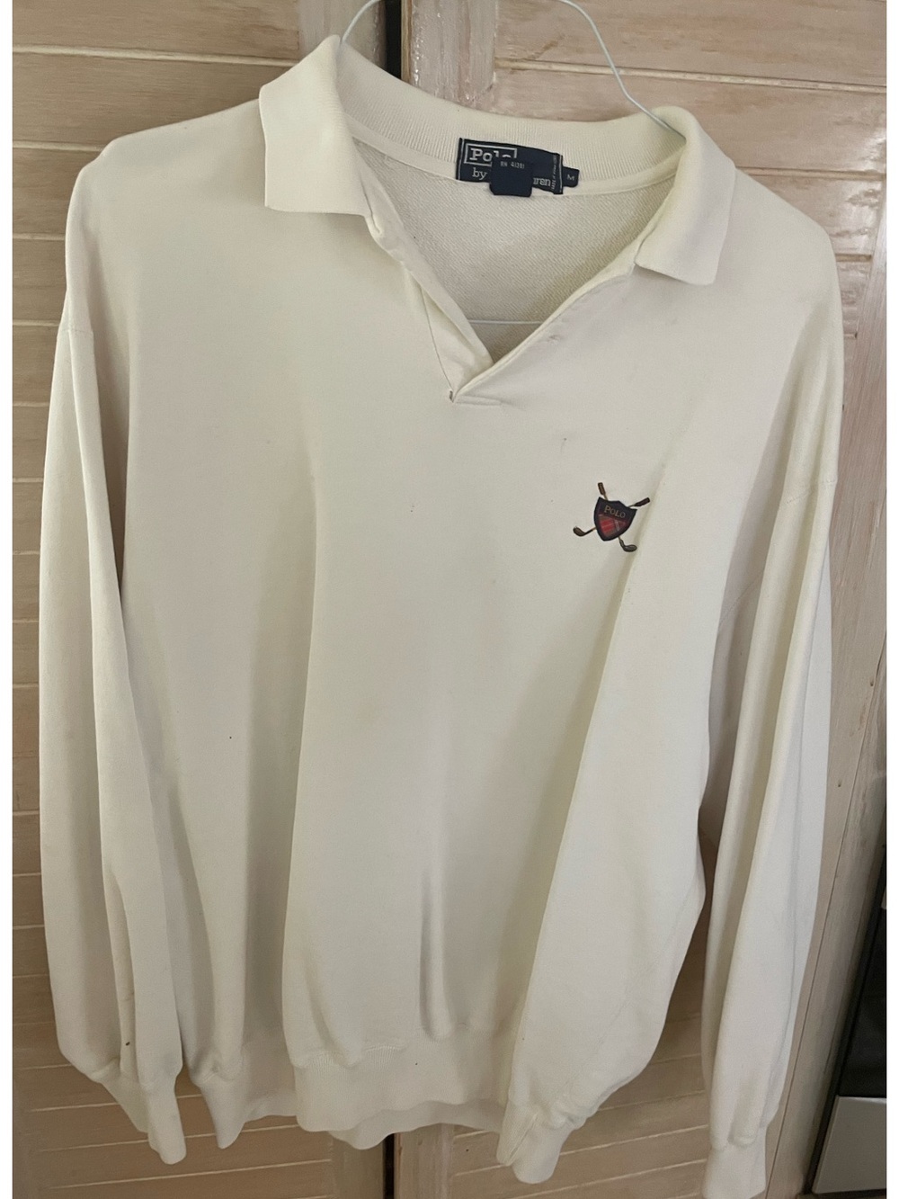 Men’s Ralph Lauren 100% cotton Long-Sleeve Polo with Embroidered Crest medium
